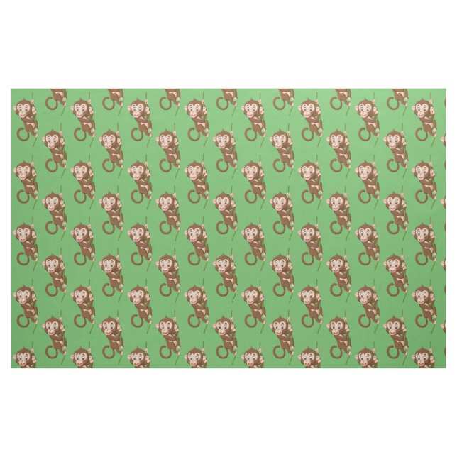 Macaco num Tecido de Design Vine (Fat Quarter)