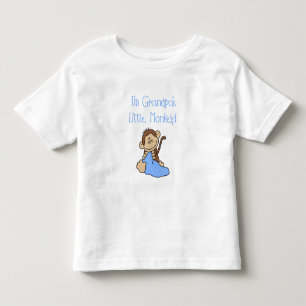 Macaco pequeno do vovô - Camisetas azuis e present