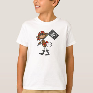 Macaco pirata com Camisetas de sinalizador e prese