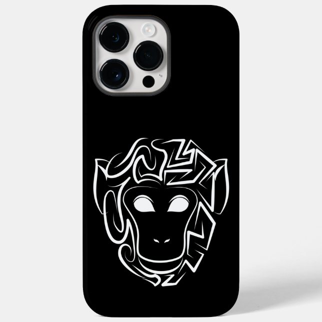 Macaco preto e branco tribal (Verso)
