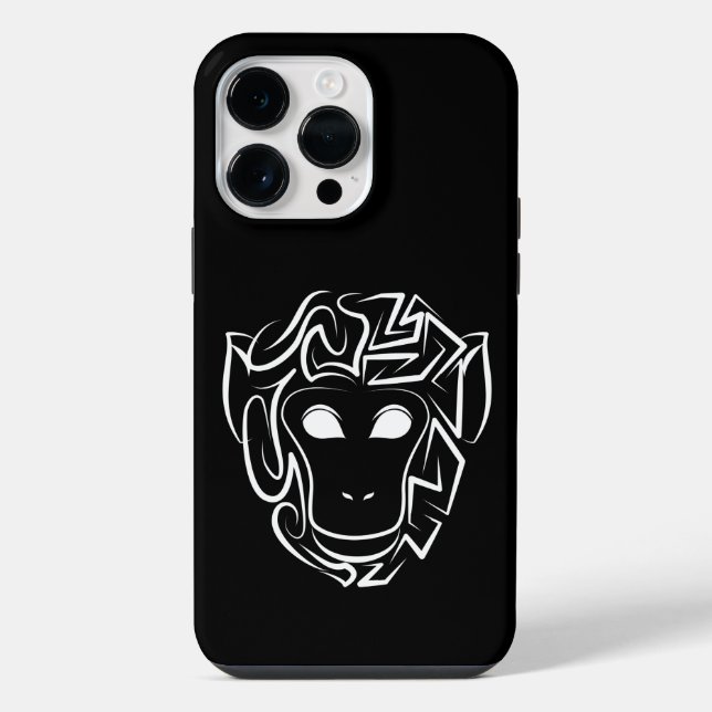 Macaco preto e branco tribal (Verso)