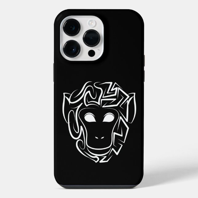 Macaco preto e branco tribal (Verso)