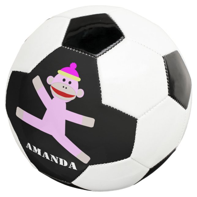 Macaco-rosa - bola de futebol personalizada (Três quartos)