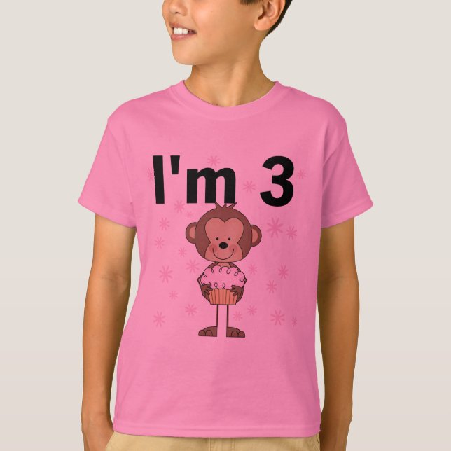 Macaco sou três Camisetas de aniversário e present (Frente)