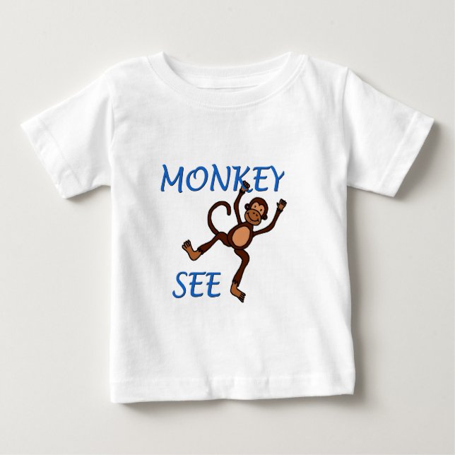 macaco ver 2 em t-shirt azul (Frente)