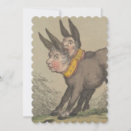 Macacos-burros - Tamanho plano do convite 12,7 cm 