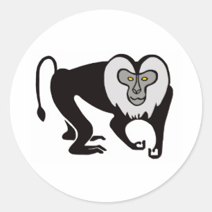 Macaque - adesivo redondo clássico