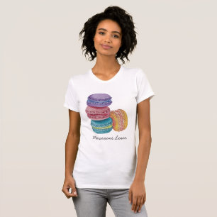 Macarões Arco-Íris Bonitos Em Camiseta De Cor D