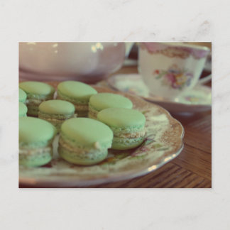Macarons para cartão postal de chá da tarde