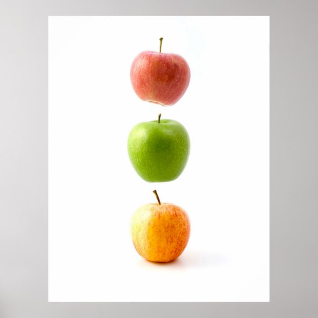 Maçãs A Poster de Arte Fruta Flutuante Proibida (Frente)
