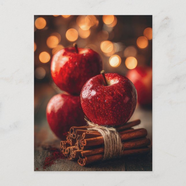 Maçãs de Natal Festivas e Elegantes  Cartão Postal (Frente)