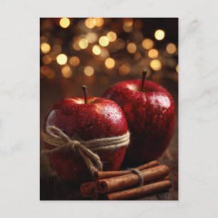 Maçãs de Natal Festivas e Elegantes  Cartão Postal