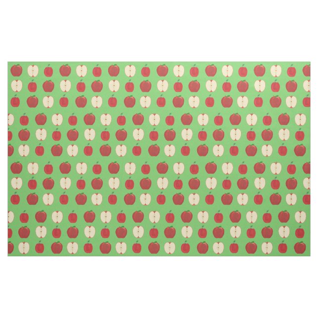 Maçãs Vermelhas, Inteiras e Fatiadas no Tecido Ver (Fat Quarter)