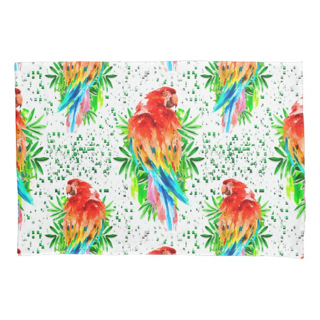 Macaw - pintura de Ara - Travesseiro Colorido de P (Frente)