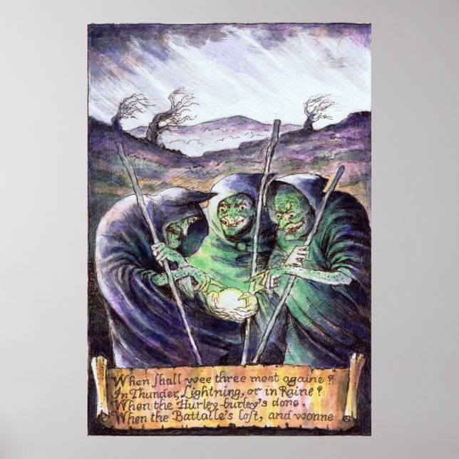 Macbeth Witches Poster (Frente)