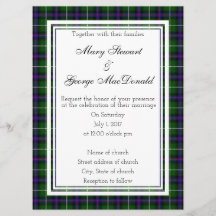 MacDonald Do Convite De Casamento Escocês Isles