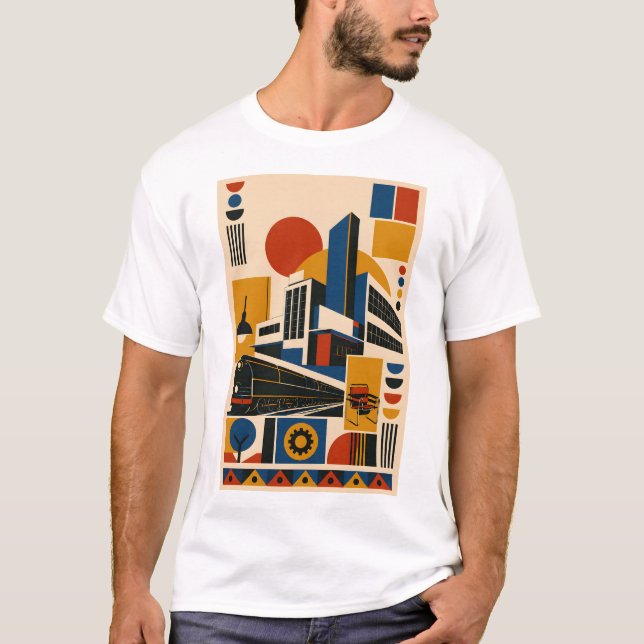 Machine Age – Geometric Art T-Shirt (Frente)
