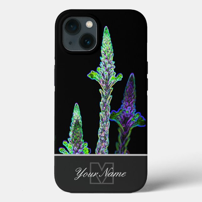 Macho verde Neon-Pop-Art floresce com Monograma! C (Verso)