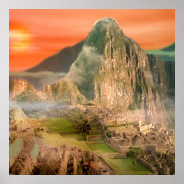 Machu Picchu art poster (Frente)