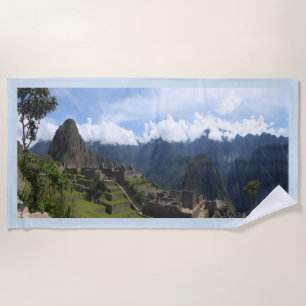 Machu Picchu Peru, toalha de praia azul da beira