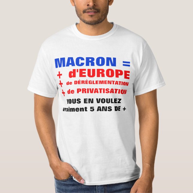MACRON = Déréglementation = T-shirt de mondializaç (Frente)