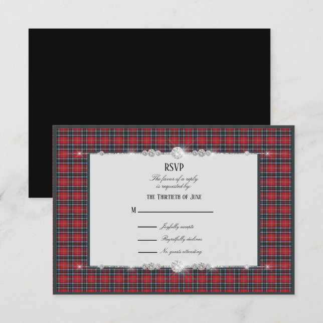 MacTavish Modern Scottish Tartan RSVP (Frente/Verso)