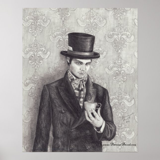 Mad Hatter Poster Mad Hatter Art Wonderland Art (Frente)