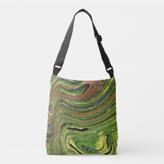 Mad Love 3 Bolsa de mão abstrata com listras verde