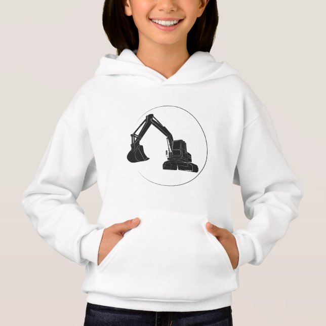 Mädchen Pullover Hoodie mit Bagger-Grafik (Frente)