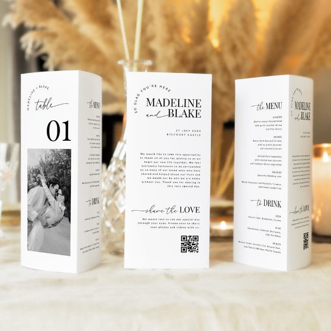 MADDIE Trifold Table Numbers, Photo and QR Code (Criador carregado)