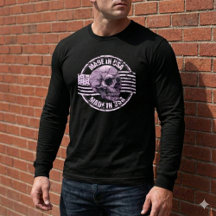 Made in USA Distressed Purple Skull Men's T-Shirt