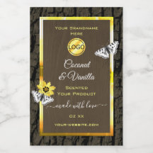 Madeira Cinza Escuro Castanho Dourado Etiquetas pa