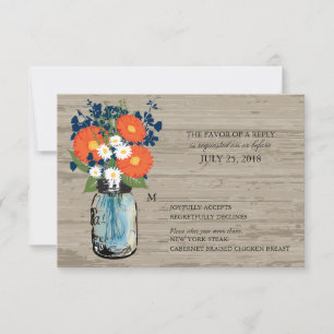 Madeira de jar azul e laranja RSVP