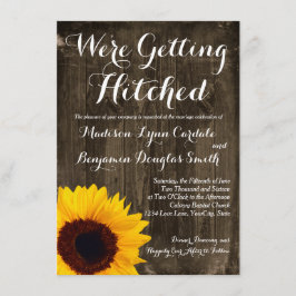 Madeira do girassol que recebe convites Wedding