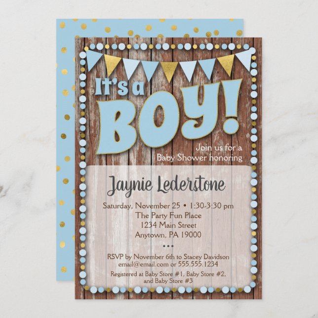 Madeira Dourada azul é um convite para Chás de fra (Frente/Verso)