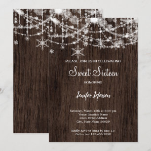 Madeira Elegante inverno Sweet 16 Convite