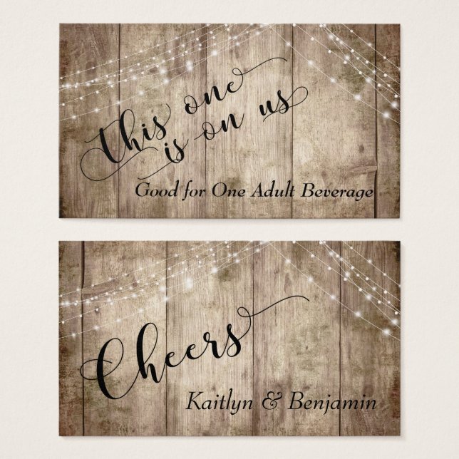 Madeira marrom pálida russa com tíquetes de bebida (Frente & Verso)