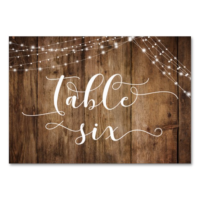 Madeira marrom russa e cordas leves Mesa 6 cartão (Frente)