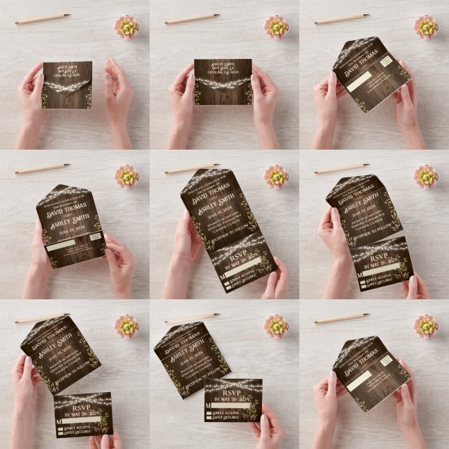 Madeira russa em um Convite de casamento