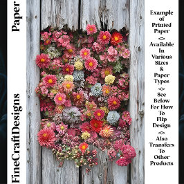 Madeira Rústica Envelhecida com Flores CL4 Papel p