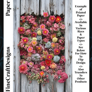 Madeira Rústica Envelhecida com Flores CL4 Papel p