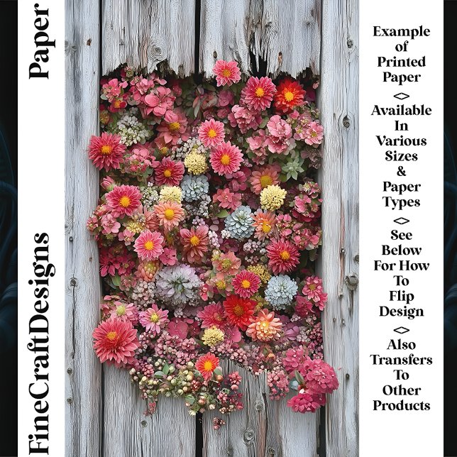 Madeira Rústica Envelhecida com Flores CL4 Papel p (Criador carregado)