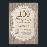 Madeiras de Convite para Aniversário da Rússia 100<br><div class="desc">Rustic Surprise 100º aniversário Invitation Wood Background.Festa de aniversário para adultos. Homem Aniversário Bash Convidam. 13 16º 30 18º 20 21rua 40º 50º 70 100º 90,  100º 80,  qualquer idade.
Para mais personalização,  clique no botão "Personalizar" e use a ferramenta design para modificar este modelo.</div>