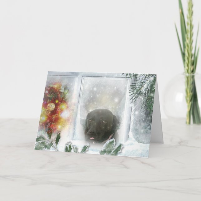 Madison o cartão de Natal preto de Labrador (Frente)