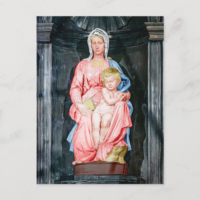 Madona de Michelangelo de Bruges Cartão postal (Frente)