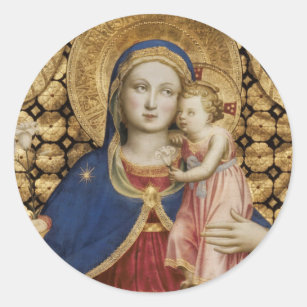 Madonna da humildade pela etiqueta do Fra Angelico