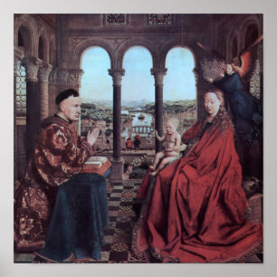Madonna do chanceler Rolin por Van Eyck - poster