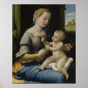 Madonna dos Pinks por Raphael - Poster