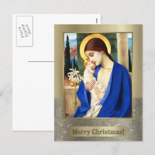 Madonna e Child. Cartões postais de Natal de Arte