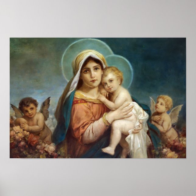 Madonna e Child por Hans Zatzka - poster (Frente)